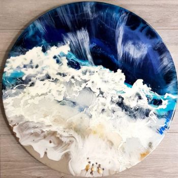 Картина под названием "Raging sea" - Наталья Бырдина, Подлинное произведение искусства, Смола