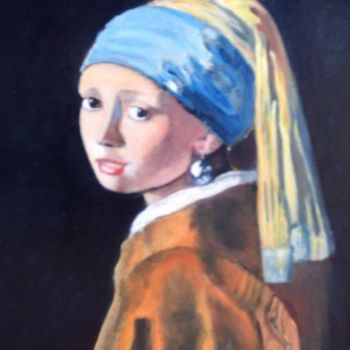 Peinture intitulée "Kopie nach Vermeer…" par Birger Dicke, Œuvre d'art originale, Autre