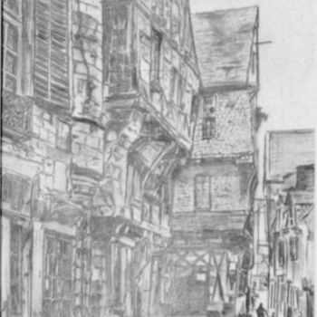 Drawing titled "Gasse in Chinon" by Birger Dicke, Original Artwork, Other