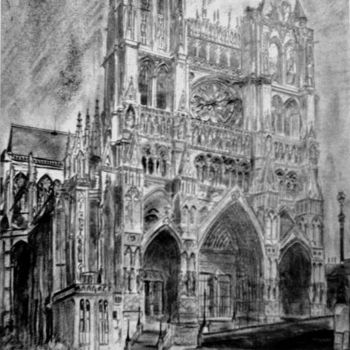 Disegno intitolato "Kathedrale von Amie…" da Birger Dicke, Opera d'arte originale, Altro