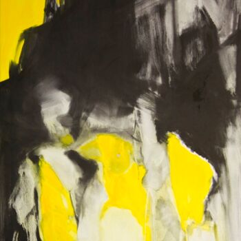 Malerei mit dem Titel "Crazy yellow 3" von Birute Nomeda Stankuniene, Original-Kunstwerk, Öl
