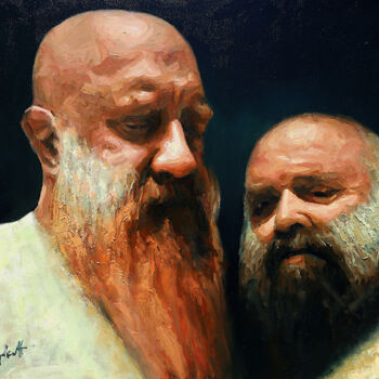 Картина под названием "Ed and Jeff" - Alexei Biryukoff, Подлинное произведение искусства, Масло