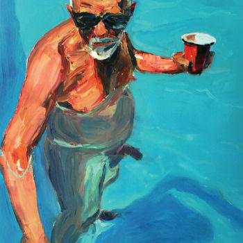 Картина под названием "an old man with a d…" - Alexei Biryukoff, Подлинное произведение искусства, Масло