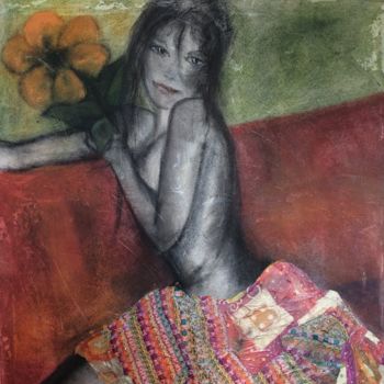 Peinture intitulée "Fleur" par Anick O, Œuvre d'art originale, Pastel