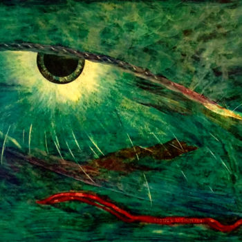 「mesa verde」というタイトルの絵画 Helmut Bischofによって, オリジナルのアートワーク, ワックス