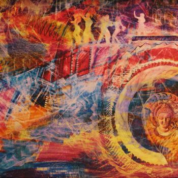 Pintura intitulada "Buddha´s dream" por Helmut Bischof, Obras de arte originais, Cera