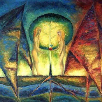 Картина под названием "The Beginning" - Biser Panayotov, Подлинное произведение искусства, Масло