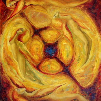 Painting titled "Circle" by Biser Panayotov, Original Artwork, Oil