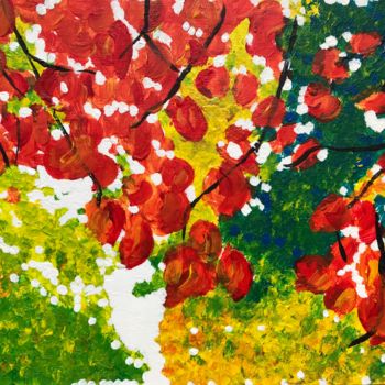 Painting titled "Blinded by autumn" by Chantal Bishop-Corre, Original Artwork, Acrylic