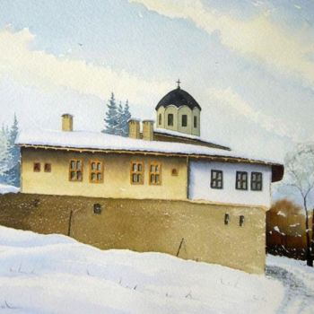 Pintura intitulada "Glojene monastery" por Biser Dimitrov, Obras de arte originais, Óleo