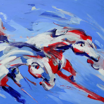 Painting titled "Horse Power 113" by Biswajit Das, Original Artwork