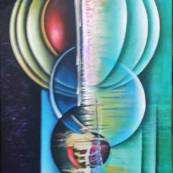 Malerei mit dem Titel "La roue des couleurs" von Bitho Faustin, Original-Kunstwerk, Acryl