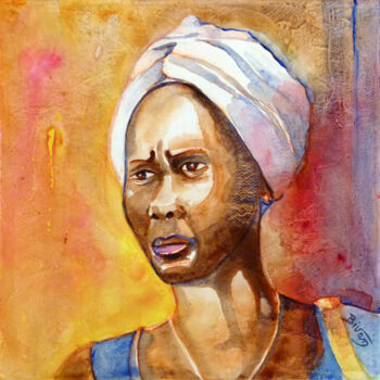 Painting titled "Femmes cubaines n°2" by Bivan, Original Artwork, Acrylic Mounted on Wood Stretcher frame