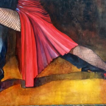 Schilderij getiteld "Dance 80-3" door Bivan, Origineel Kunstwerk, Acryl Gemonteerd op Frame voor houten brancard
