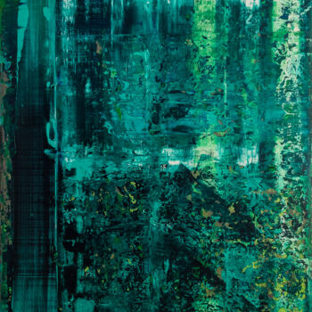 Painting titled "Shades of Green" by Björn Wiedemann, Original Artwork, Acrylic Mounted on Wood Stretcher frame