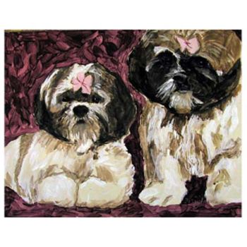 Painting titled "Shizu Canine" by Betty James, Original Artwork