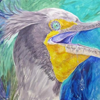 Painting titled "Cormorant Bird" by Betty James, Original Artwork