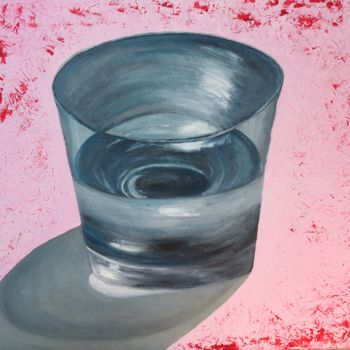 Painting titled "glass-of-illusion" by Kristine Businska, Original Artwork, Oil