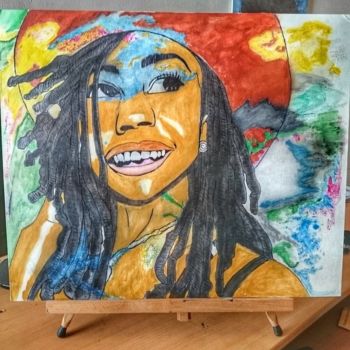 Painting titled "canadienne" by Yonartiste, Original Artwork, Acrylic