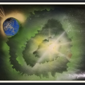 Pittura intitolato ""die Tiefen der Ewi…" da Blackforest, Opera d'arte originale, Aerografo