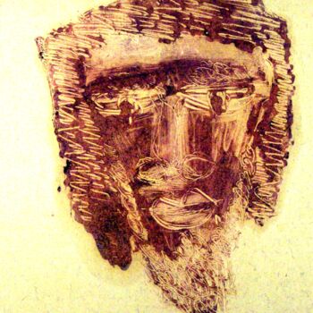 Obrazy i ryciny zatytułowany „Prophet” autorstwa Blago Simeonov, Oryginalna praca, Monotypia Zamontowany na Inny sztywny pan…