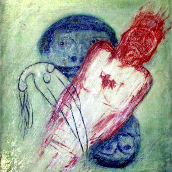 Malerei mit dem Titel "Reqviem" von Blago Simeonov, Original-Kunstwerk, Öl