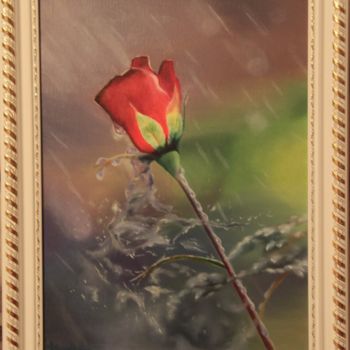 Painting titled "Rose radiance" by Elena Rakova, Original Artwork, Oil