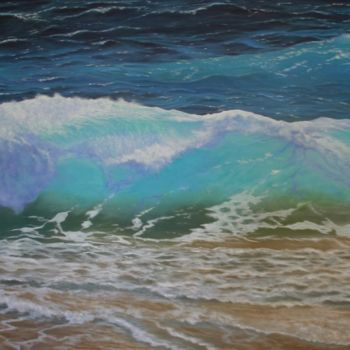Painting titled "Mediterranean sea." by Elena Rakova, Original Artwork, Oil