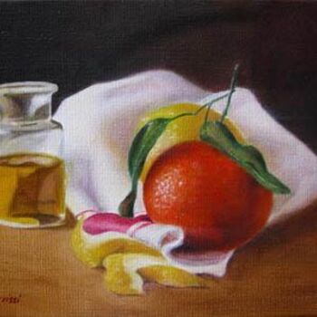 Schilderij getiteld "Fruits de Menton" door Blaise Devissi, Origineel Kunstwerk