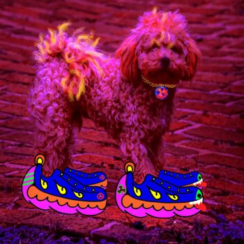 Digital Arts titled "Sneakerhead poodle…" by Blame Mr Ken, Original Artwork, Digital Painting