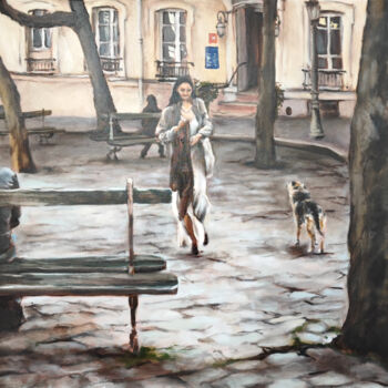Pintura intitulada "Le chien" por Blanche Bérat, Obras de arte originais, Óleo