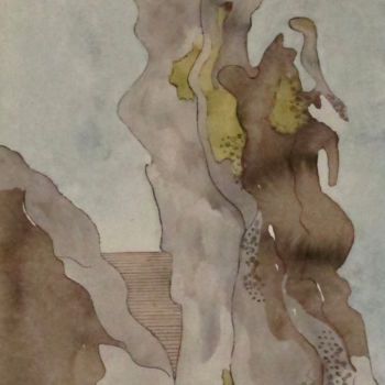 Peinture intitulée "paysages maritimes" par Sylvie Guinand (Blanche G.), Œuvre d'art originale, Aquarelle