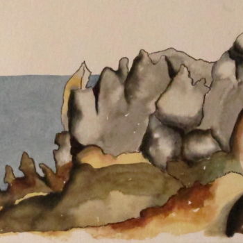 Painting titled "paysages-peints-2.j…" by Sylvie Guinand (Blanche G.), Original Artwork, Watercolor