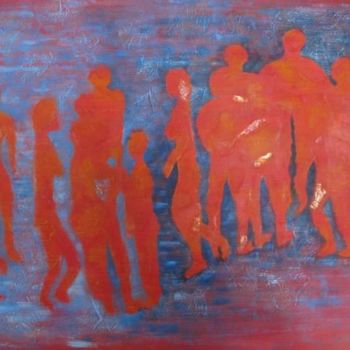 Painting titled "Ensemble de silhoue…" by Sylvie Guinand (Blanche G.), Original Artwork