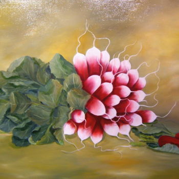 Peinture intitulée "radis" par Patricia Blanchet-Olivier, Œuvre d'art originale, Huile
