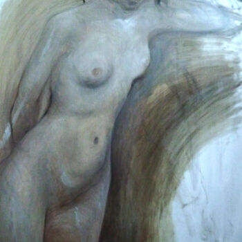 Painting titled "Jeune femme allongée" by Blandine Sanchis, Original Artwork, Oil