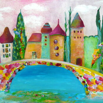 Pintura intitulada "Die Brücke" por Blanka Mandel, Obras de arte originais, Acrílico