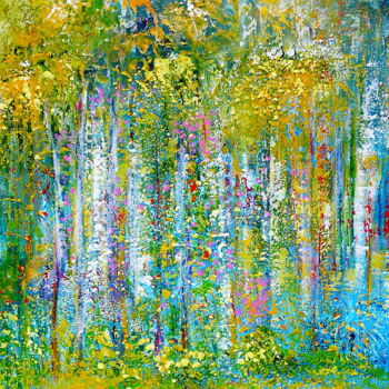 Peinture intitulée "Zauberwald (15)" par Blanka Mandel, Œuvre d'art originale, Acrylique Monté sur Châssis en bois