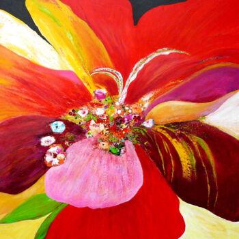 Картина под названием "Blooming" - Blanka Mandel, Подлинное произведение искусства, Акрил Установлен на Деревянная рама для…