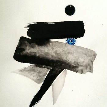 Painting titled "Équilibre" by Nicolas Blanquet, Original Artwork, Ink