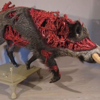 Rzeźba zatytułowany „Cochon sauvage” autorstwa Blatman, Oryginalna praca