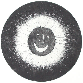Druckgrafik mit dem Titel "MANDALA SOLEIL" von Bruno Laxague, Original-Kunstwerk, Radierung
