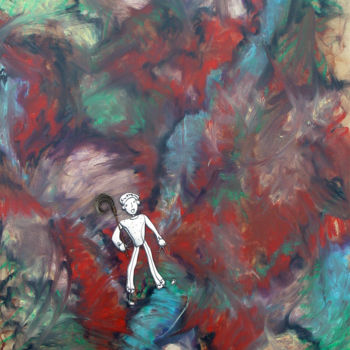 Картина под названием "TXERRERO À GARAÏBIE" - Bruno Laxague, Подлинное произведение искусства, Масло Установлен на Деревянна…