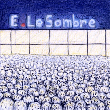 Tekening getiteld "E. LE SOMBRE" door Bruno Laxague, Origineel Kunstwerk, Inkt