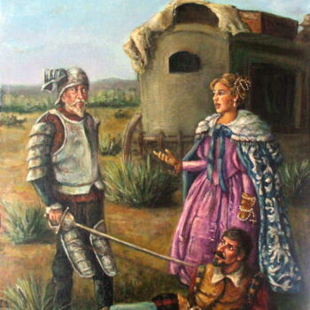 Pittura intitolato "D. QUIJOTE VENCE AL…" da Blázquez, Opera d'arte originale, Olio