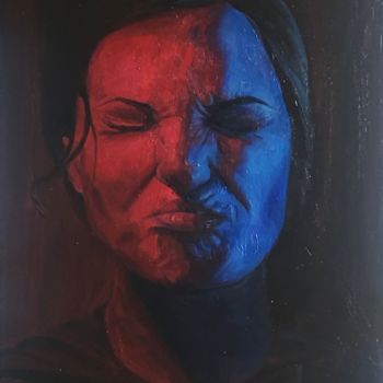 Painting titled "Portrait" by Blerina Kasa, Original Artwork, Oil