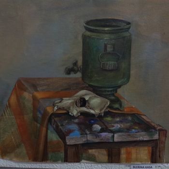 Painting titled "The dead nature" by Blerina Kasa, Original Artwork, Oil