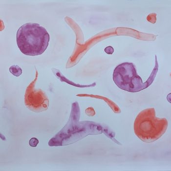Painting titled "Au microscope" by Bruno Lescarret, Original Artwork, Watercolor