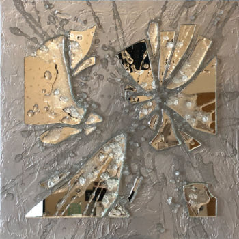 Schilderij getiteld "Winter tears abstra…" door Olga Turchinskaya, Origineel Kunstwerk, Gebrandschilderd glas