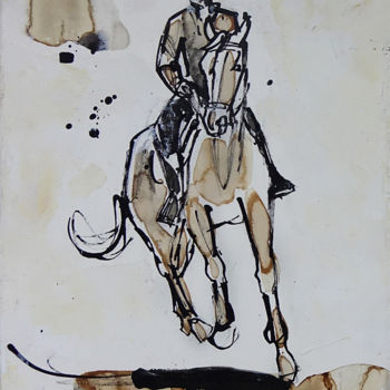 Painting titled "22x27-galop-p.jpg" by Blezot, Original Artwork, Ink